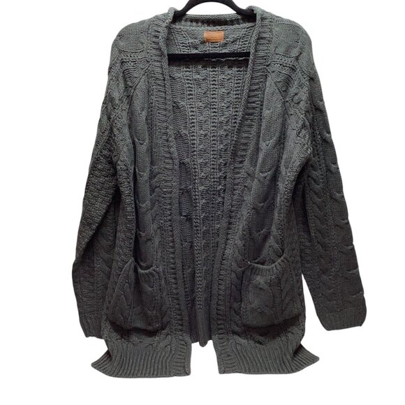 POL Sweaters - #104 POL CABLEKNIT CARDIGAN Cozy Gray Cable Knit Cardigan Fits S-M